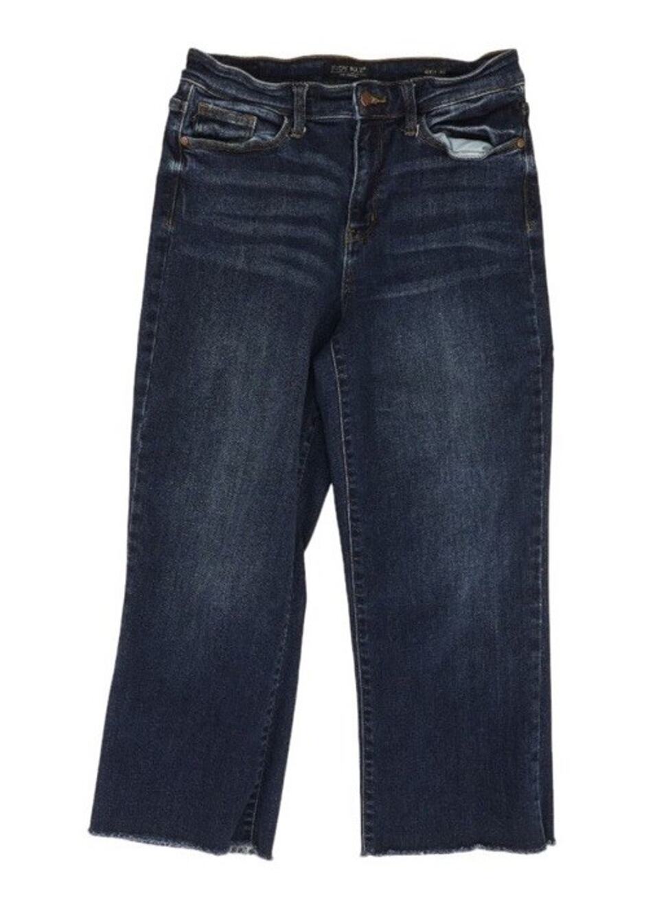 Judy Blue High Waist Crop Wide Leg Dark Denim Jeans JB82517DK 9/29